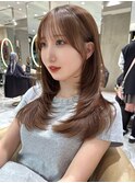 垢抜けレイヤーで大人美人ヘア 前髪カット レイヤー ブリーチ無