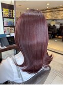 【ブリーチなしダブルカラー×ボルドーカラー】