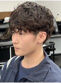シャドウパーマメンズメッシュメンズパーマ波巻きパーマ韓国ヘア