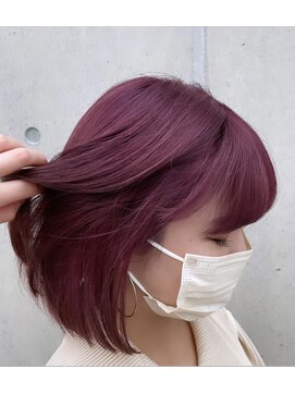トレヘアー(tRe hair) ボブ 切りっぱなし ブリーチ　イルミナ/北本【京都二条】