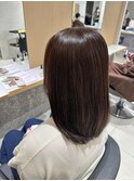 ロングボブ×大人の艶ブラウン