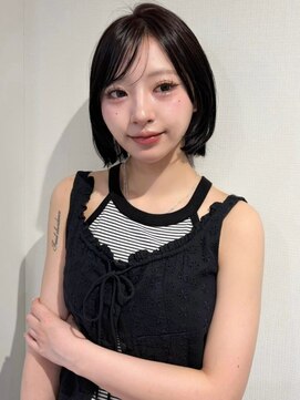 アモレット 天文館店(amoretto) 黒髪 暗髪 ショートボブ 顔周りカット くびれヘア 前髪カット