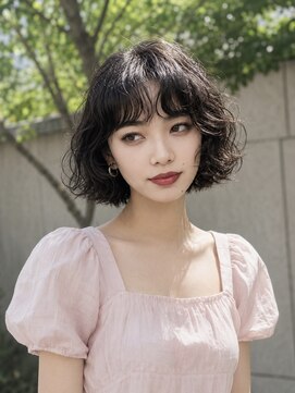 ノラ シブヤ(NORA) 小顔ミディアムパーマミディアムデジタルパーマボブパーマ前髪