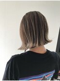 バレイヤージュグレージュ外ハネボブ