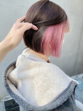 エミス バイ メルト 吉祥寺(emis by melt) 【堀惠】インナーカラー ホワイトピンク ルビー 吉祥寺