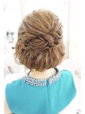 ウェーブハーフアップ　ヘアセット