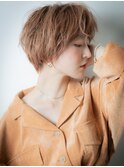 キャラメルベージュくせ毛風マッシュショートt大宮10代20代30代