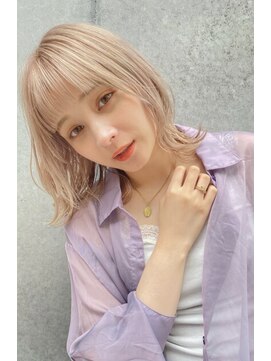 ロンドルーチェ 心斎橋(Lond luce) ダークアッシュ/ミディアムレイヤーカット［髪質改善/縮毛矯正］