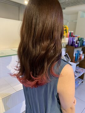 アクアオモテサンドウ(ACQUA omotesando) 裾カラーピンク×ピンクブラウン