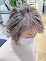 白髪ぼかしハイライト  白髪活かしグレージュ 40代50代60代