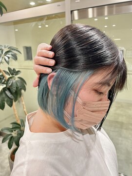 ビスポーク(BESPOKE) 20代30代40代小顔カットインナーカラー透け感ボブ