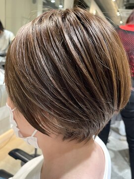 ヘア デザイン リスク(HAIR DESIGN RISK) ショートボブ×マットベージュ