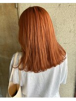 ガーデンヨコハマ(GARDEN YOKOHAMA)&nbsp;オレンジこなれミディ切りっぱなしボブブリーチイメチェン前髪