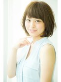 グレージュベージュ前髪小顔カットボブ白髪染め30代40代50代