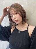 トリートメント ブリーチなしダブルカラー 前髪縮毛矯正 