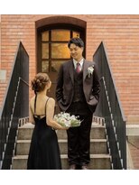 前撮りヘア　花嫁ヘアメイク　ベロアリボン　結婚式