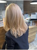 【カラーシャンプーでつくる抜きっぱなしブリーチ】