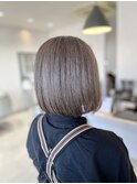 脱白髪染めグレージュ×ボブ×髪質再生バイカルテ