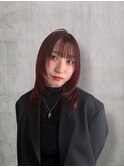 レッドブラウン レイヤーカット