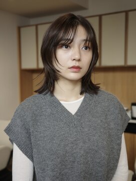 ネロ ヘアサロン ネイビー 渋谷(NERO HAIRSALON NAVY) 【赤津美奈】ミディアムレイヤー　ダークブラウン