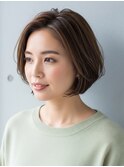 襟足ギリギリ前下がりボブ川越/ハイライト/白髪ぼかし/白髪染め