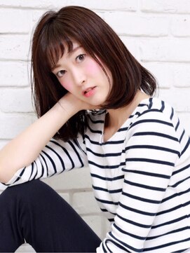 ザッツ 平井店(ZA'S) 大人かわいいウルつやボブ×ベビーバング×カーキブラウン