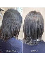 ヘアーサロン エクラ(HAIR SALON eclat) 切りっぱなしボブ/外ハネ/アッシュグレイ