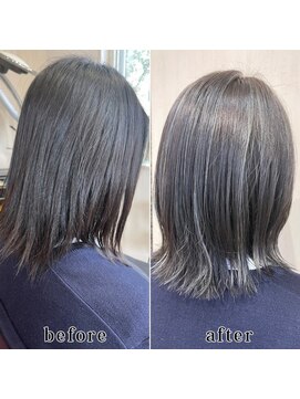 ヘアーサロン エクラ(HAIR SALON eclat) 切りっぱなしボブ/外ハネ/アッシュグレイ