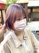 ビューオオサカ(VIEW OSAKA)&nbsp;ピンクベージュで垢抜けるぱつっとボブで垢抜ける