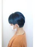 :ダークブルー　:ブルーブラック　:ブリーチ　:ショート