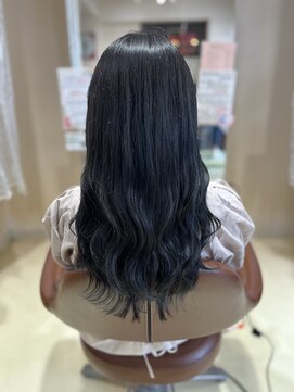 アズール 草加(azule) アディクシーカラー　アッシュブラック　ゆるふわロング