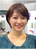 30代40代大人女性/前髪ありショートボブ/ショートヘア/髪質改善