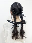 ツイン編みおろし