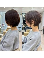 アンド ストーリーズ(&STORIES)&nbsp;前髪なし小顔ひし形丸み耳掛けショート20代30代40代50代（蘭）