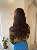 大人女性◆艶レイヤー前髪ピンクベージュ 髪質改善 縮毛矯正