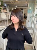 ◇韓国風くびれヘア/レイヤーカット/オリーブグレージュ/暗髪