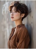 ☆オリーブグレーココアベージュ小顔クラゲヘアー/黒髪/髪質改善
