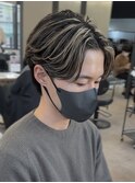 バレイヤージュブリーチダブルカラーハイライトメッシュブリーチ