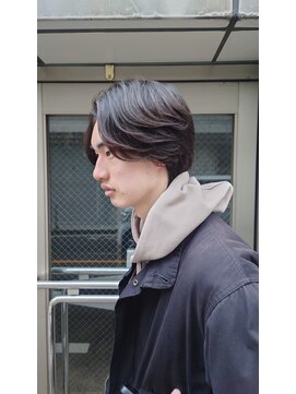 アニュー ヘア アンド ケア(a New hair&care) 毛流れセンターパート無造作パーマツーブロック刈り上げ