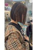 【エリアNO1】白髪ぼかしハイライトボブ