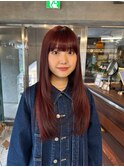 ブリーチ履歴なしの赤髪＊レイヤーカット