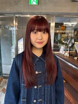 ギフトサニーサイド(gift sunny side)&nbsp;ブリーチ履歴なしの赤髪＊レイヤーカット