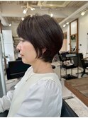 ◇大人可愛い20代30代40代50代前下がりショートボブ丸みショート