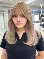 サンクプロジェクト(cinq PROJECT)&nbsp;韓国ヘア顔周りレイヤーミルクティーベージュグレージュカラー