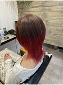 ウルフカット×グラデーションカラー