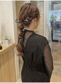 ふわふわ編みおろしヘアアレンジ＊