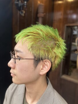 ザバーバーアドレス 代官山(THE BARBER) スパイキーショート　ネオングリーン