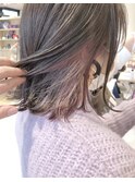 【PAAQ田中】レイヤーボブ×インナーカラー(ピンクパープル)