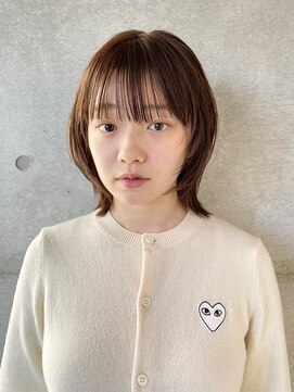 ソラ 表参道(SORA) [SORA見藤]ボブウルフ　ワイドバング　ベージュ系