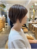ベージュショートボブ